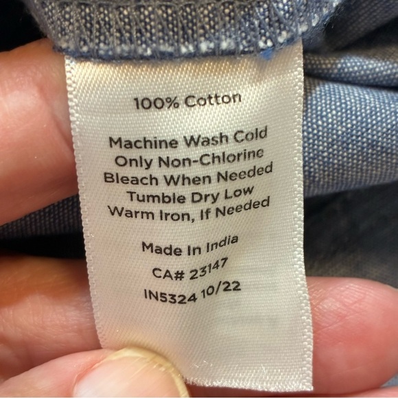 Talbots Blue Chambray Mini Skirt Pockets Women’s Plus Approx 24W Preppy Summer - Picture 7 of 7